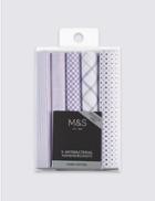 Marks & Spencer 5 Pack Pure Cotton Assorted Handkerchiefs Purple