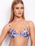 Marks & Spencer Ombre Print Underwired Plunge Bikini Top Lilac Mix