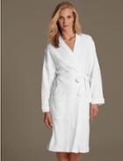 Marks & Spencer Pure Cotton Waffle Dressing Gown White