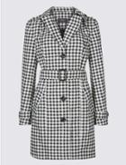 Marks & Spencer Gingham Trench Coat With Stormwear&trade; Black Mix
