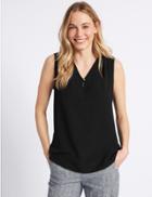 Marks & Spencer V-neck Shell Top Black