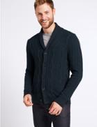 Marks & Spencer Pure Cotton Cable Knit Cardigan Navy Mix