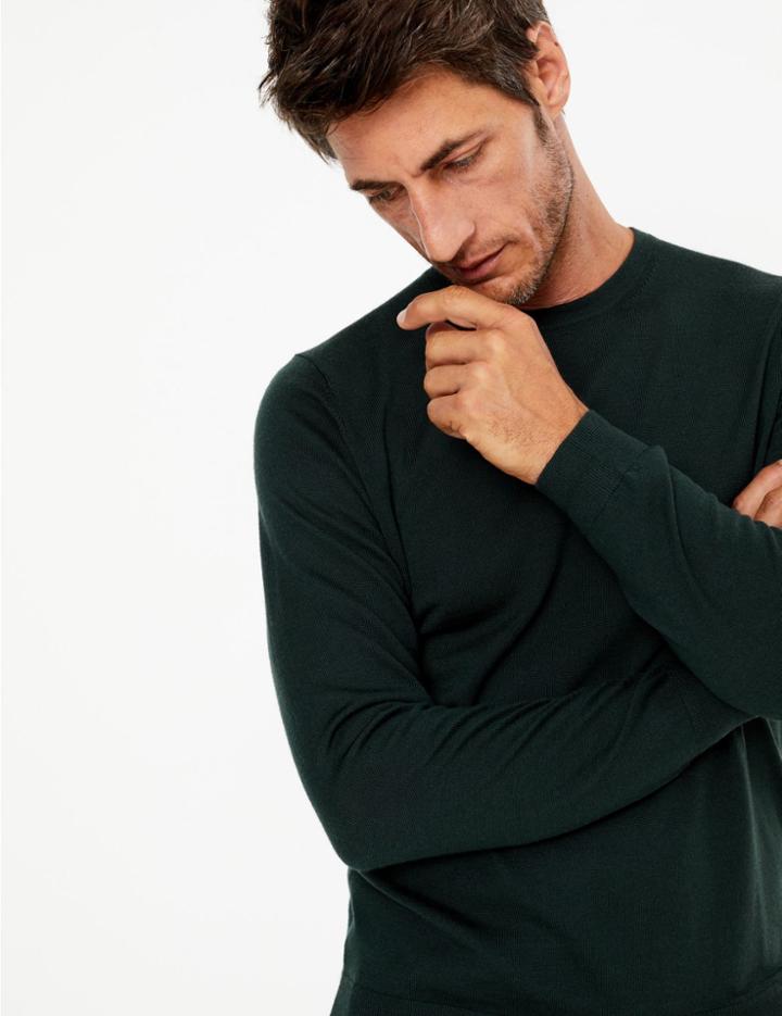 Marks & Spencer Merino Wool Crew Neck Jumper Green