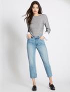 Marks & Spencer Mid Rise Cropped Straight Leg Jeans Bleached