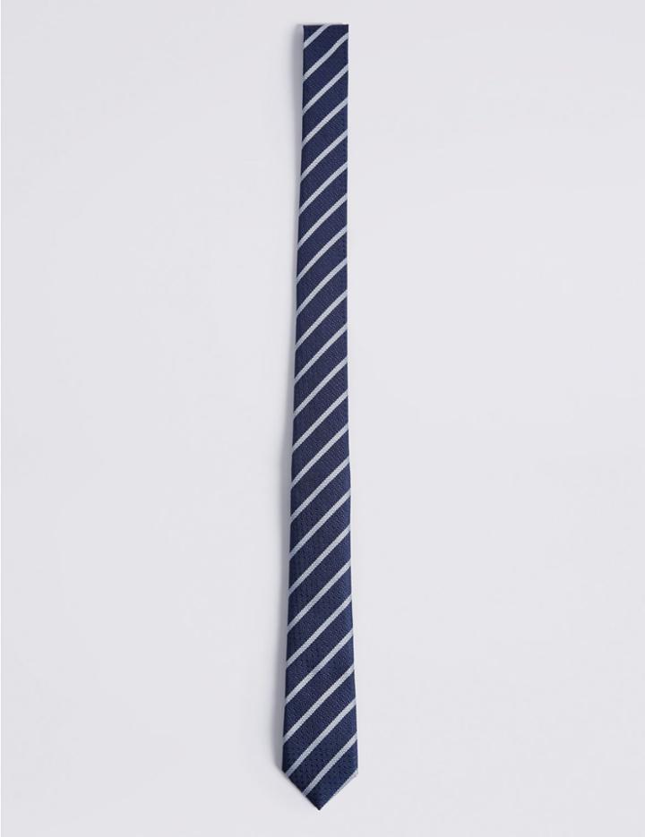Marks & Spencer Striped Tie Navy Mix