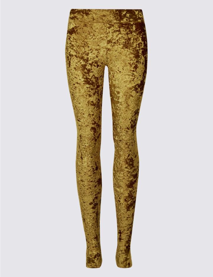 Marks & Spencer Velvet Leggings Chartreuse