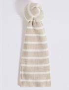 Marks & Spencer Striped Soft Knit Scarf Natural Mix
