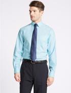 Marks & Spencer Easy To Iron Regular Fit Oxford Shirt Aqua