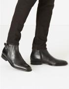 Marks & Spencer Saffiano Leather Jodhpur Boots Black
