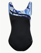 Marks & Spencer Secret Slimming&trade; Tie Dye Scoop Neck Swimsuit Black Mix