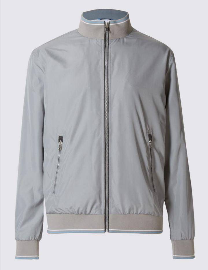 Marks & Spencer Bomber Jacket With Stormwear&trade; Neutral