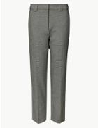 Marks & Spencer Petite Checked Straight Leg Trousers Black Mix