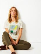 Marks & Spencer Pure Cotton L'oiseau Relaxed Fit T-shirt Cream Mix