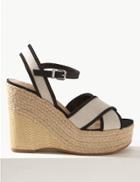 Marks & Spencer Wedge Heel Espadrille Sandals Black/white