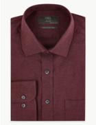 Marks & Spencer Pure Cotton Twill Regular Fit Shirt Burgundy