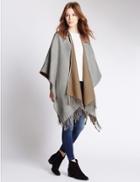 Marks & Spencer Open Front Reversible Wrap Charcoal Mix