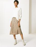 Marks & Spencer Floral Print Slip Skirt Neutral