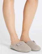 Marks & Spencer Spotted Bow Mule Slippers Stone