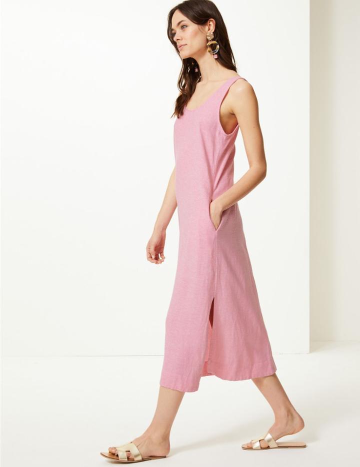 Marks & Spencer Shift Midi Dress Pink