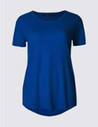 Marks & Spencer Relaxed Short Sleeve T-shirt Cobalt