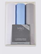 Marks & Spencer 3 Pack Pure Cotton Handkerchiefs Navy Mix