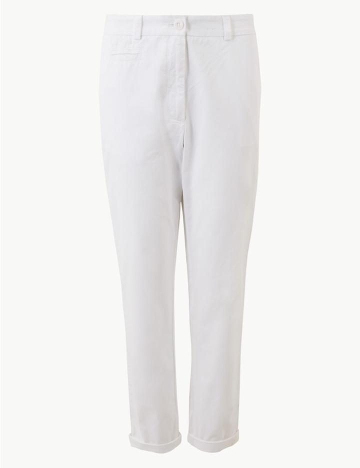 Marks & Spencer Pure Cotton Tapered Leg Chinos Soft White