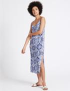 Marks & Spencer Tile Print Slip Dress Blue Mix