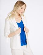 Marks & Spencer Tie Cuff Blazer Winter White