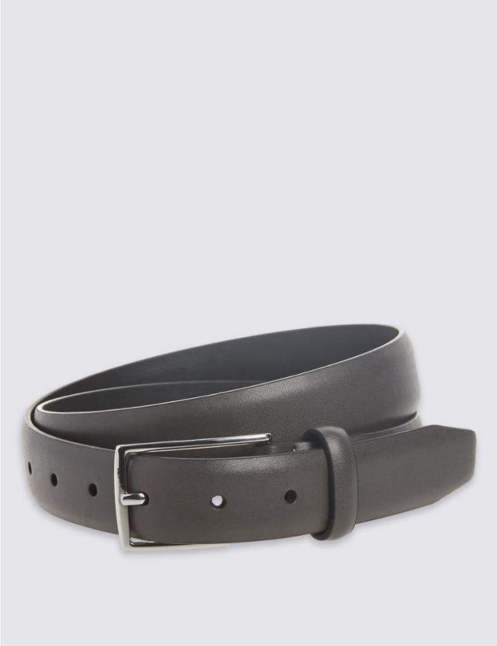 Marks & Spencer Faux Leather Edge Buckle Belt Grey