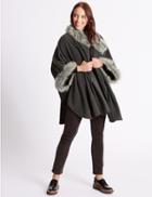 Marks & Spencer Faux Fur Fleece Wrap Charcoal