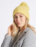 Marks & Spencer Lattice Knit Bobble Hat Lemon