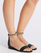 Marks & Spencer Jewel Ankle Strap Sandals Black