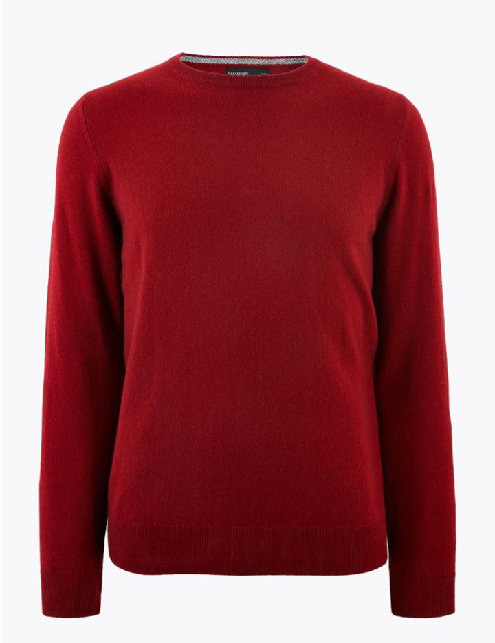 Marks & Spencer Pure Cashmere Crew Neck Jumper Bright Red