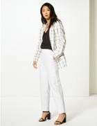 Marks & Spencer Evie Straight Leg 7/8th Trousers Soft White