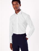 Marks & Spencer Cotton Blend Skinny Fit Shirt White