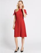 Marks & Spencer Tie Cuff Shift Midi Dress Sienna