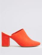 Marks & Spencer Block Heel Mule Shoes Orange