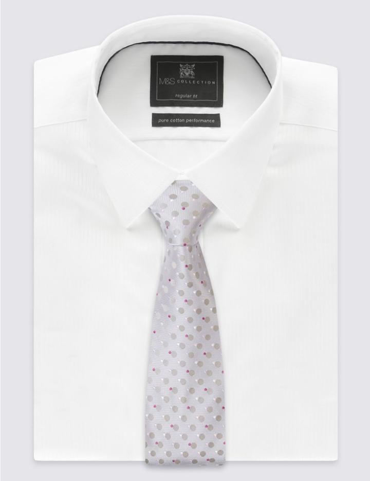 Marks & Spencer Circle Spotted Tie Grey