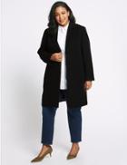 Marks & Spencer Plus Single Button Coat Black