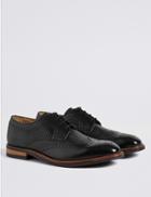 Marks & Spencer Leather Contrast Sole Brogue Shoes Black