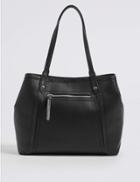 Marks & Spencer Faux Leather Colour Block Tote Bag Black