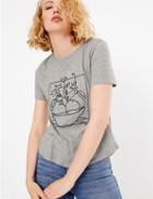 Marks & Spencer Pure Cotton Embroidered T-shirt Grey Marl