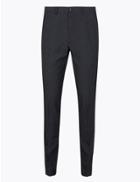Marks & Spencer Skinny Fit Checked Trousers Navy Mix