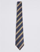 Marks & Spencer Pure Silk Striped Tie Gold Mix