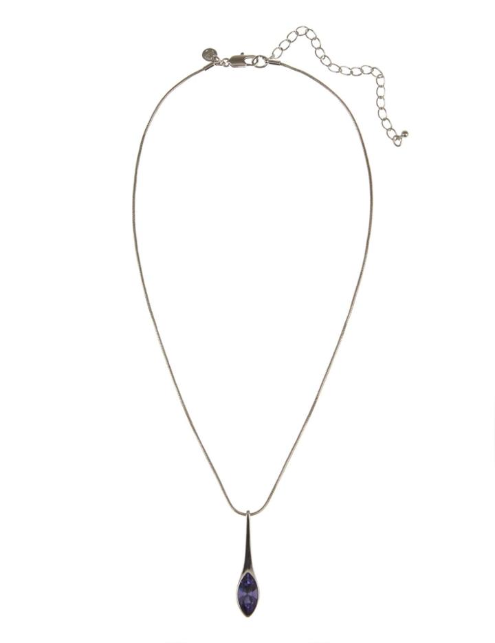 Marks & Spencer Navette Pendant Necklace Made With Swarovski&reg; Elements Purple