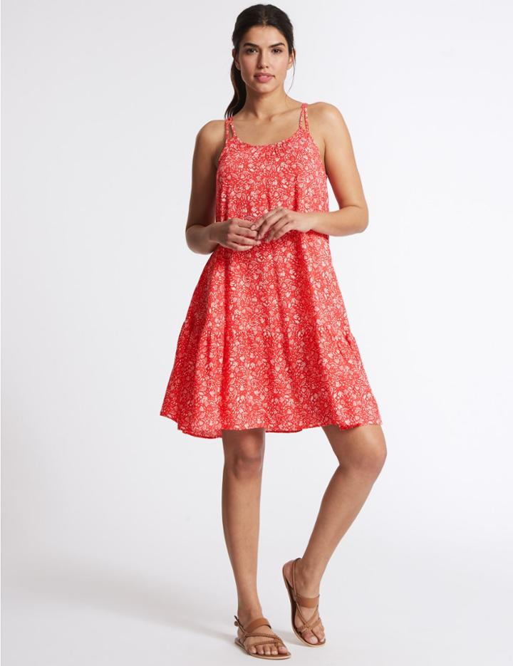 Marks & Spencer Woven Flippy Beach Dress Red Mix