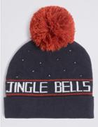 Marks & Spencer Christmas Jingle Bells Beanie Hat Multi