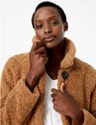 Marks & Spencer Faux Fur Textured Coat Coffee