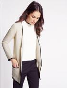 Marks & Spencer Pure Cotton Contrasting Edge Cardigan Ivory Mix