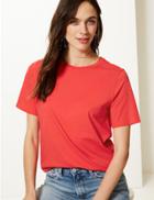 Marks & Spencer Pure Cotton Round Neck Short Sleeve T-shirt Bright Red